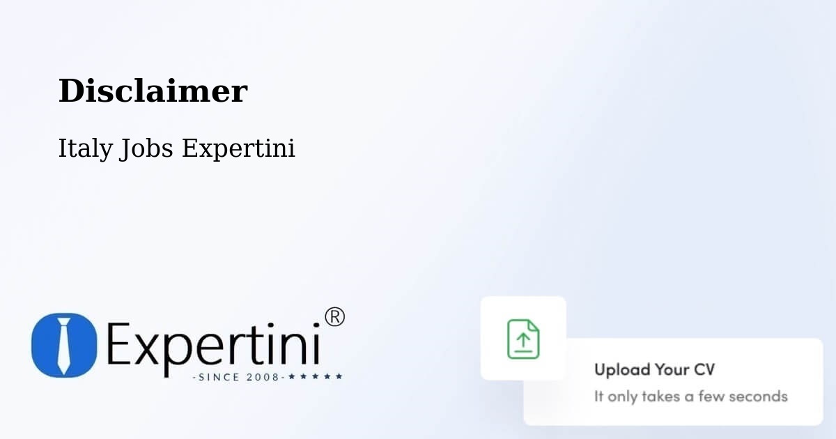 Disclaimer – Sciolze - Italy Jobs Expertini